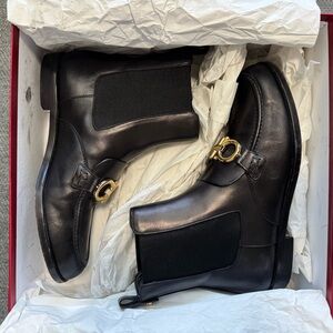 Salvatore Ferragamo Nero Calf Boots
